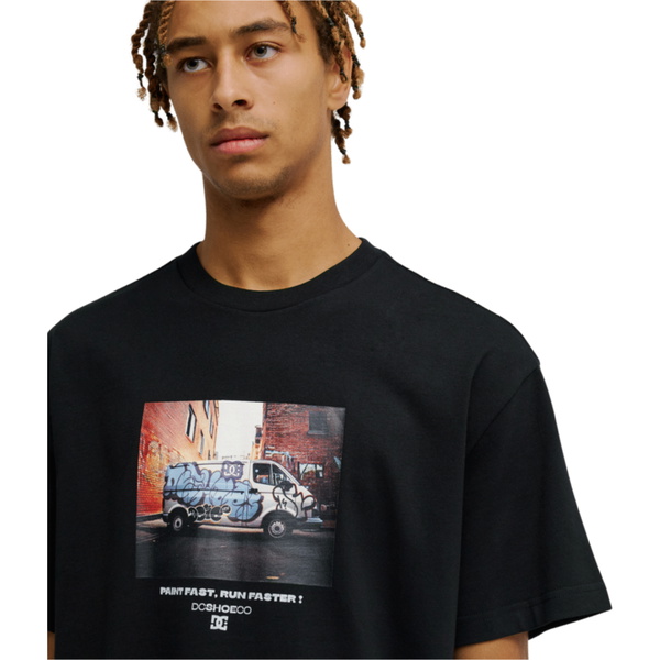 2026 DC Shoes Mens Painted Van T-Shirt EDYZT04479 - Black